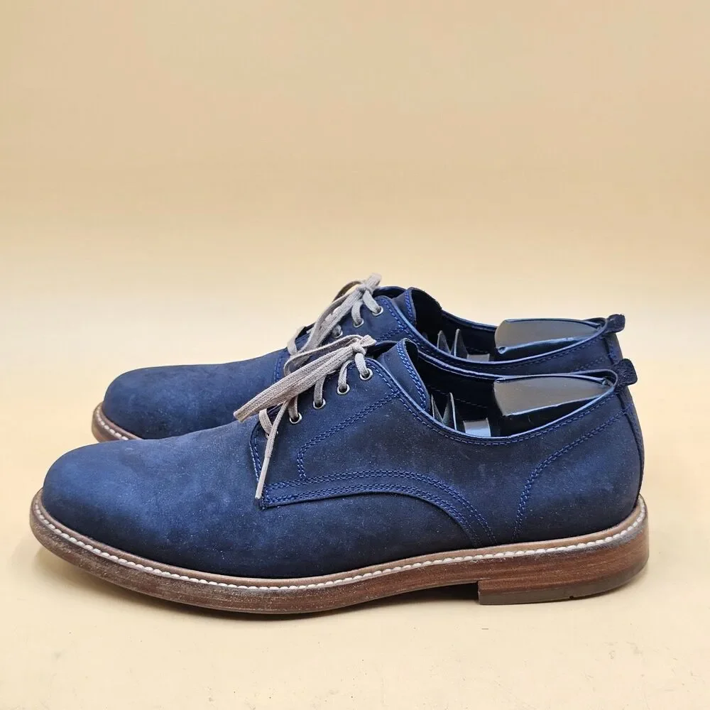 Cole Haan C25105 Tyler Grand Plain Toe Oxford Derby Leather Shoes Size 10.5 Navy